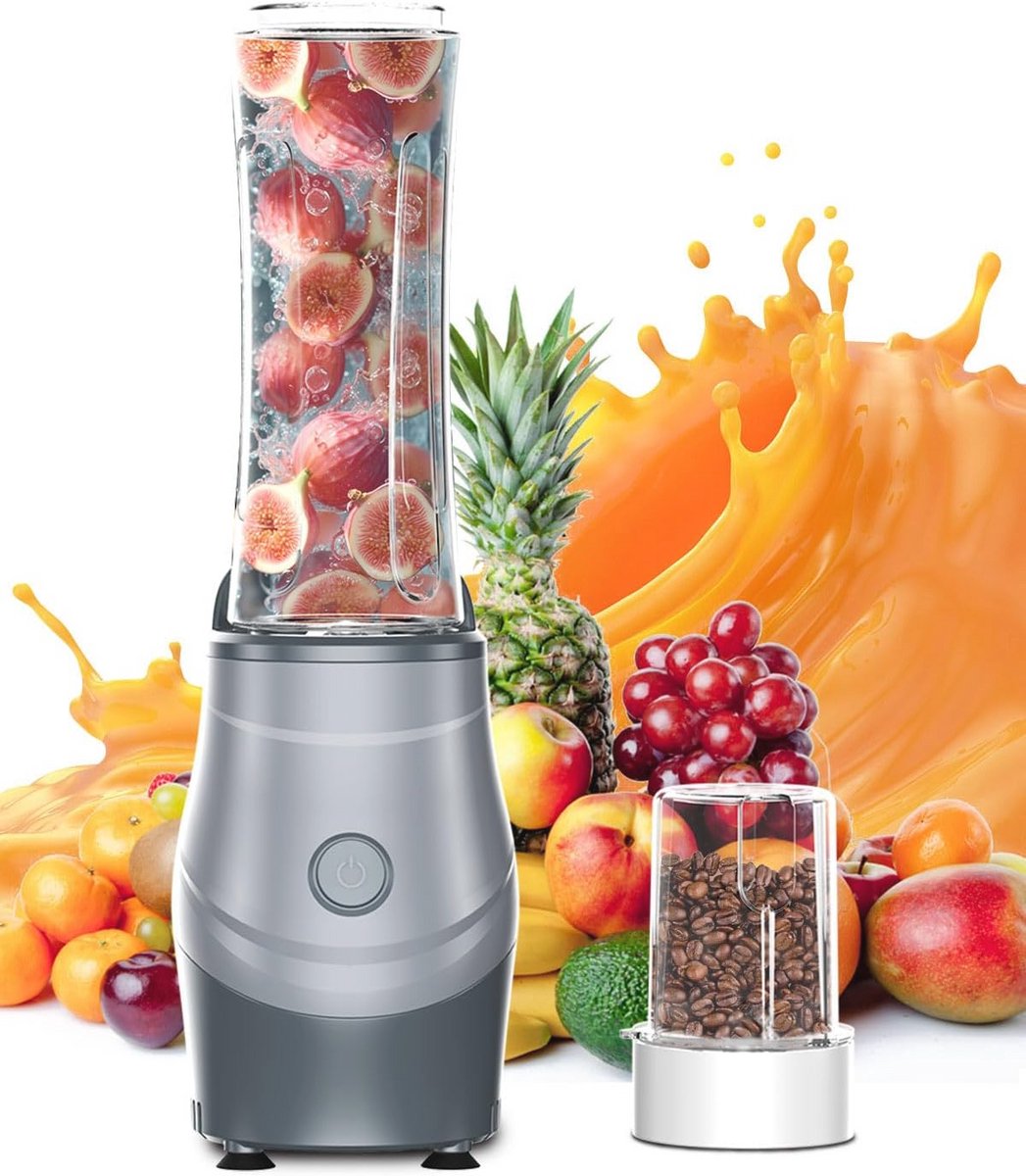 Persoonlijke Blender en Smoothie Maker 350W met 2 Draagbare Flessen 600ml