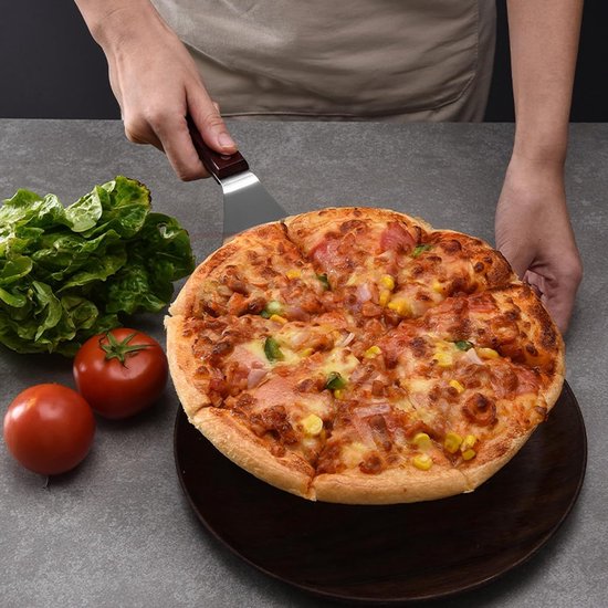 Edelstaal Pizzaschep van Roestvrij Staal – Geperforeerde Pizzaschep met Opvouwbare Handgreep – Multifunctioneel Deegwiel voor Oven, BBQ, Pizzabereiding Thuis