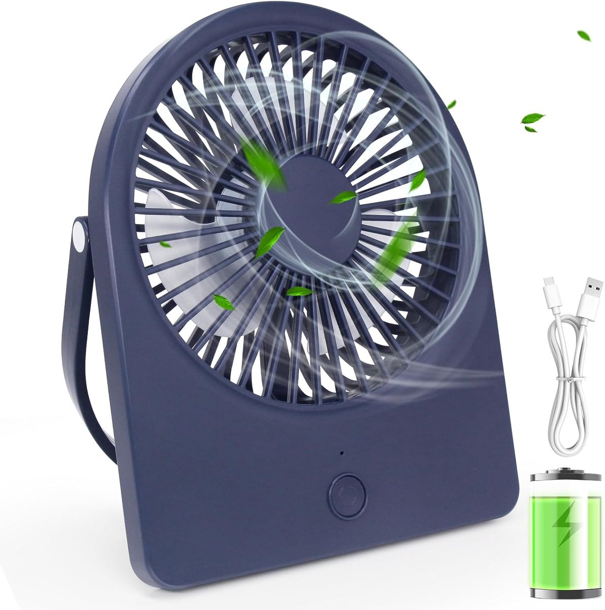 Mini USB Ventilator - Draagbare Bureauventilator met 3 Snelheden en 360 Graden Rotatie - Stil en Compact voor Thuis, Kantoor en Reis