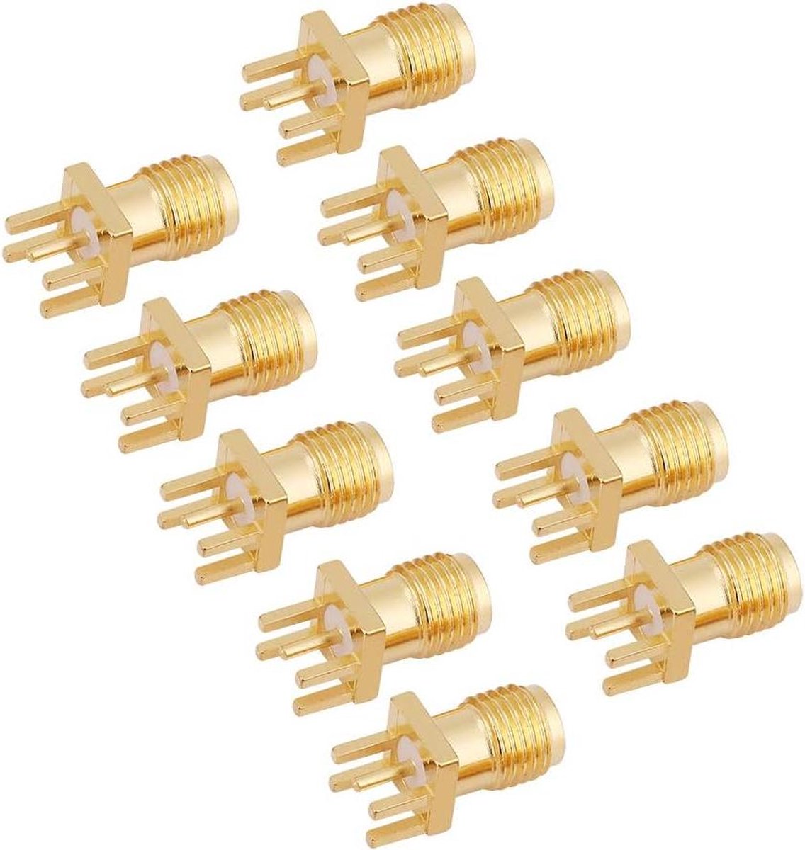 10-pins SMA vrouwelijke socket Jack PCB-montageadapter 50 Ohm RF-connector