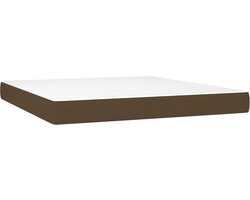 vidaXL Pocketveringmatras - 160x200 cm - Wit/Donkerbruin Pocketveringmatras - Matras - Tweepersoonsmatras - Bruine Matras - Middelhard Matras