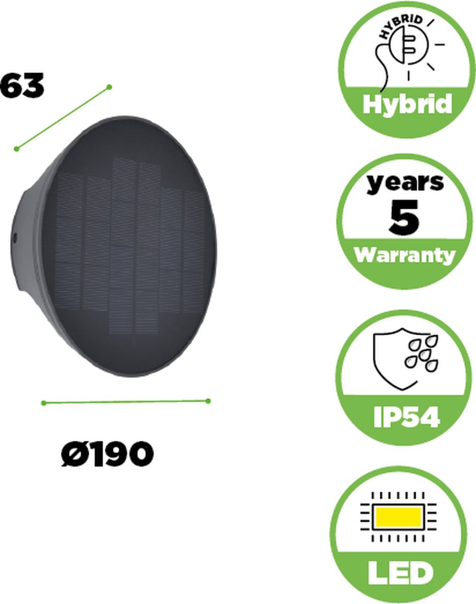 Lutec Belka - LED hybrid wandlamp voor buiten