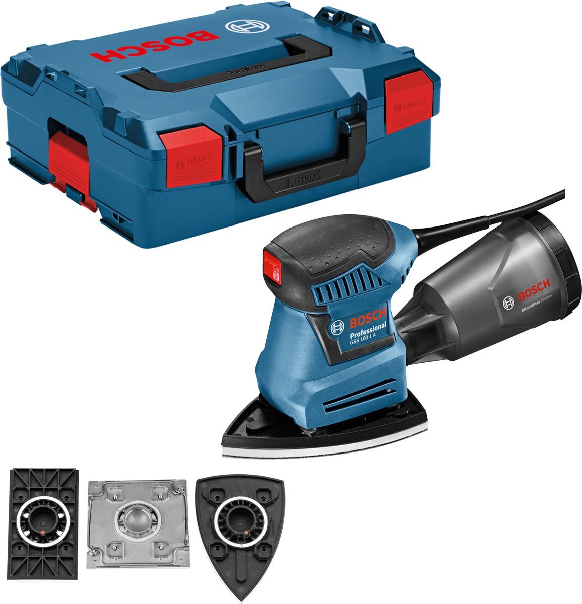 Bosch Professional GSS 160 Multi - Multischuurmachine - 180 W - Inclusief Schuurpapier - Micro Filterbox - Perforatiegereedschap en schroevendraaier