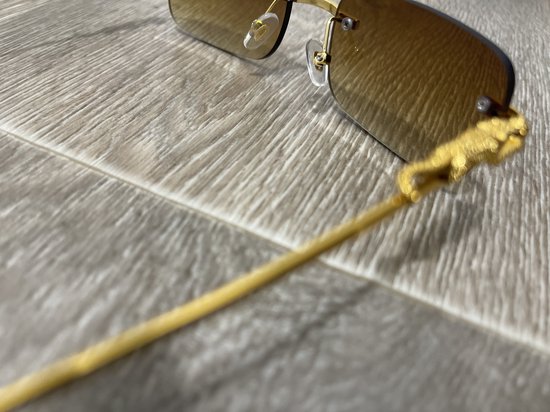 Randloze Zonnebril / mannen bril / zomerbril/ bril/ brillen mode / mannen /dames bril / heren / heren zonnebril / zonnebril zonder rand / zomer bril / vakantie bril / mannen/vrouwen accessoires/ bruine bril / randloze bril /goude p /dames bril /zomer van Merkloos — afbeelding 5