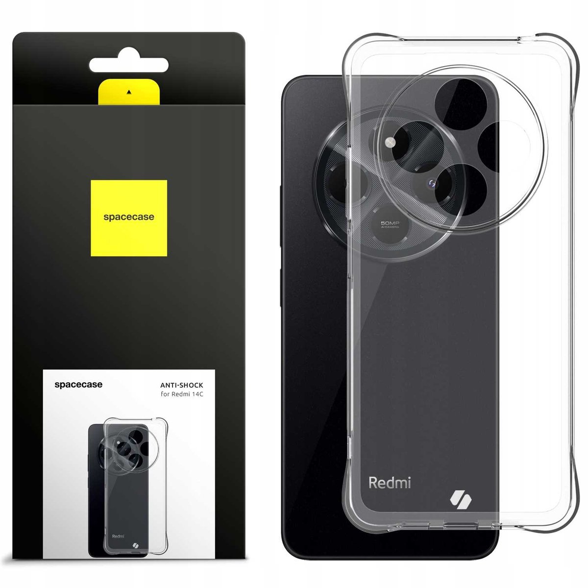 Spacecase Anti-Shock Case Voor Xiaomi Redmi 14C Poco C75 4G Cover