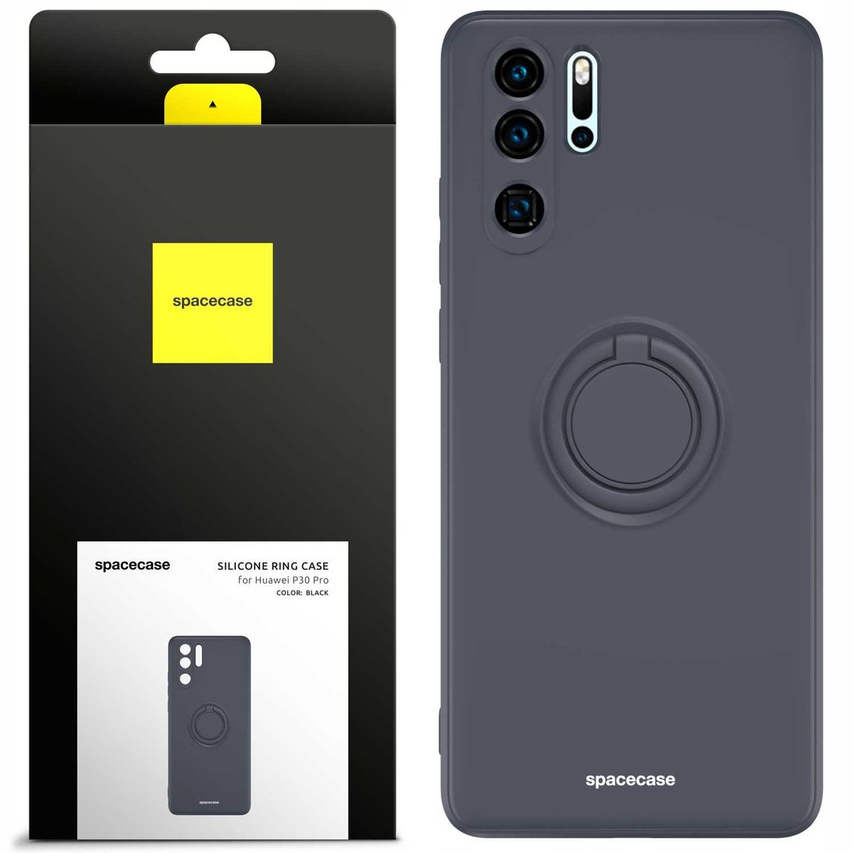 Spacecase Siliconen Case Cover Voor Huawei P30 Pro Zwart
