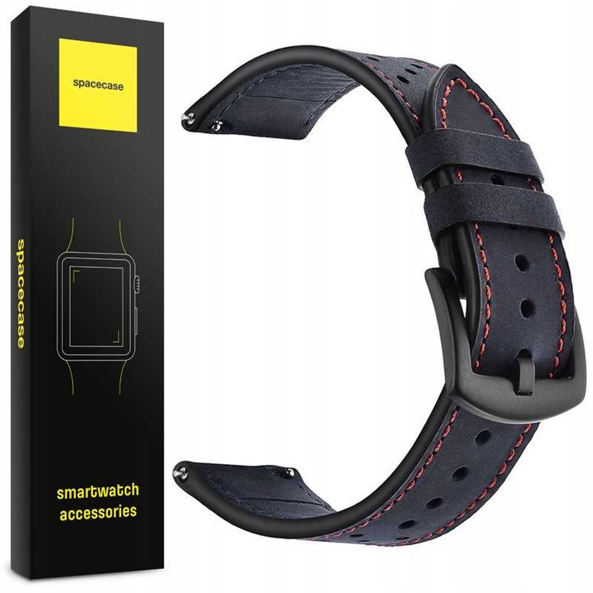 Spacecase Horlogeband 22 Mm Elegance Marineblauw Voor Apple Watch