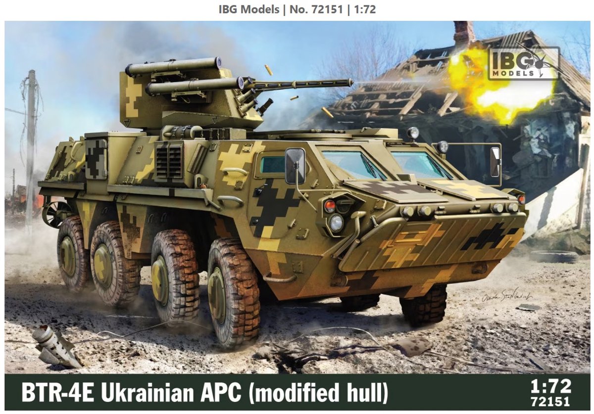 IBG Models Modelbouwpakket Militaire voertuigen - 72151 Oekraïense BTR-4E Pantserinfanterievoertuig met aangepaste romp Plastic - 1:72 - Modelbouw