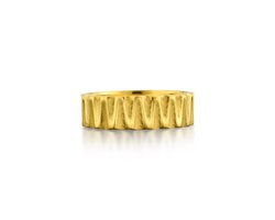 Getextureerde zilveren ring voor belofte, unieke trouwring in verguld 18K