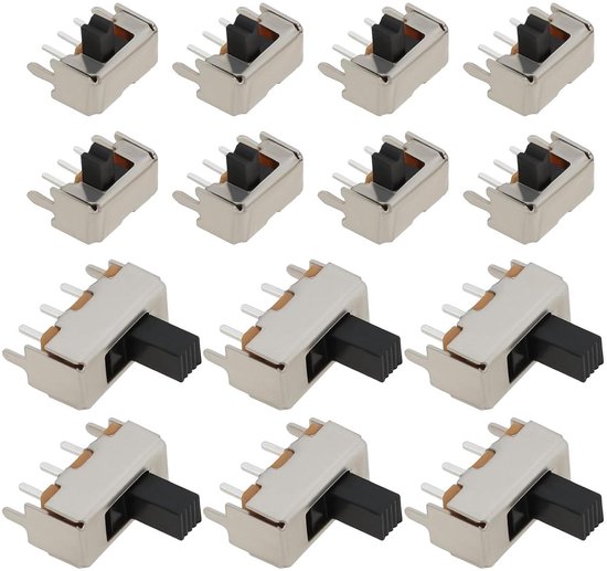 100Pcs Mini Vertical Slide Switch Locking Rocker Switch SS12F44 ...