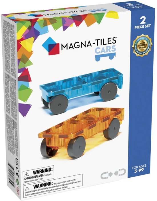 Magna-Tiles | Cars Blauw & Oranje 2 Stuks Set