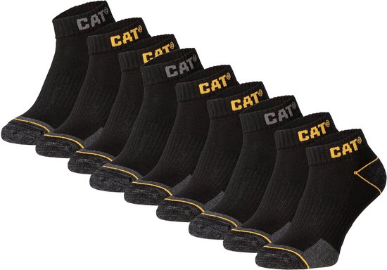 Foto: Cat enkelsokken heren work sneakers 9 paar korte werksokken zwart maat 39 42