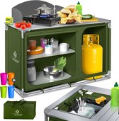 KESSER® Campingkeuken Opvouwbaar - Campingkast inclusief Opbergtas - Kampeerkeuken Kampeerkast Camping Keuken - Khaki - Typ F4