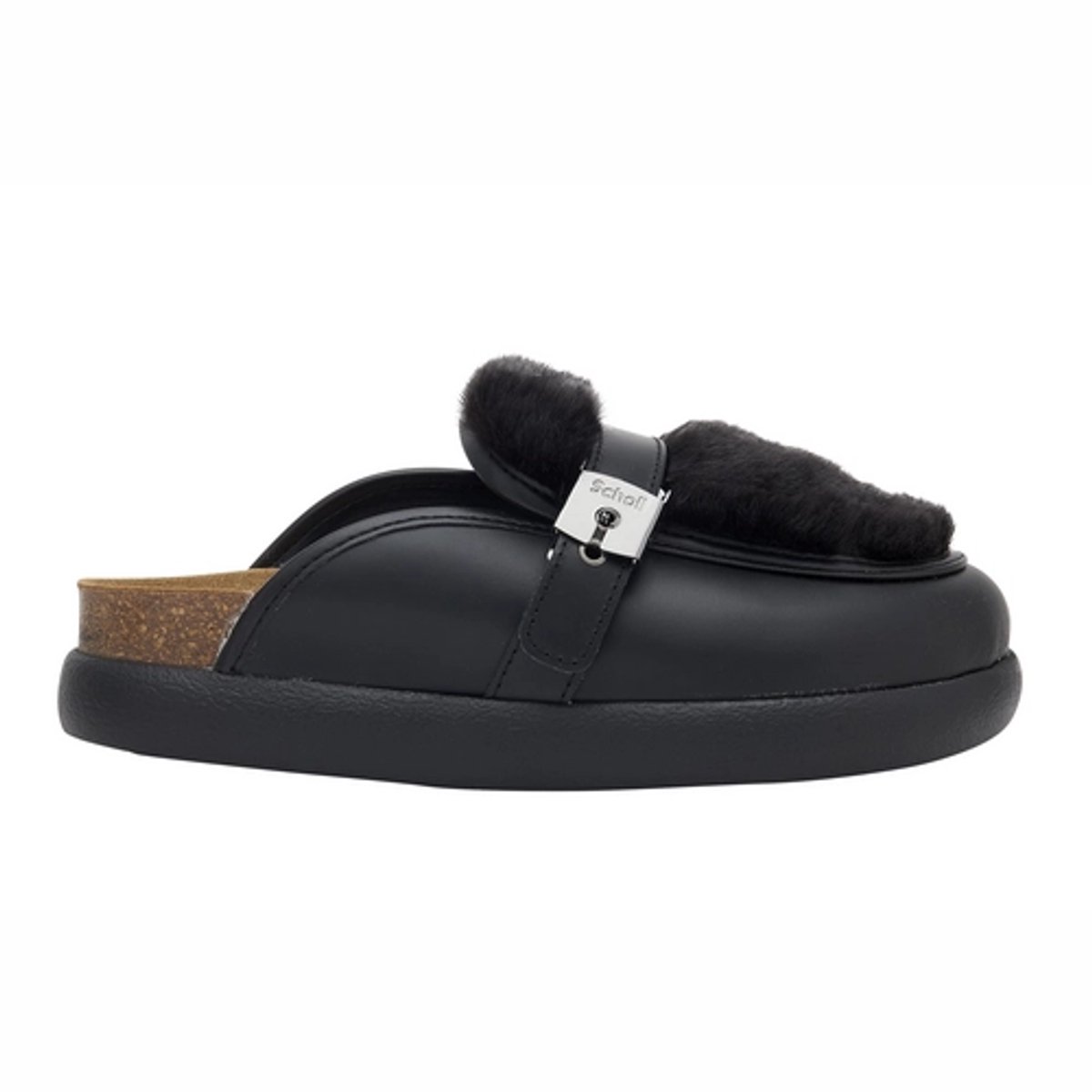Scholl Klomp Women Kendall Synthetic Fur Gr Black