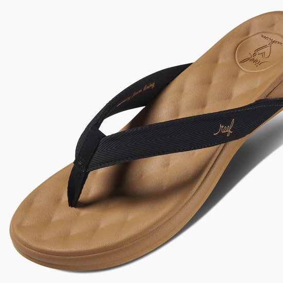 Slippers Reef CUSHION HARMONY BLACK /TAN pour femme - noir/tan