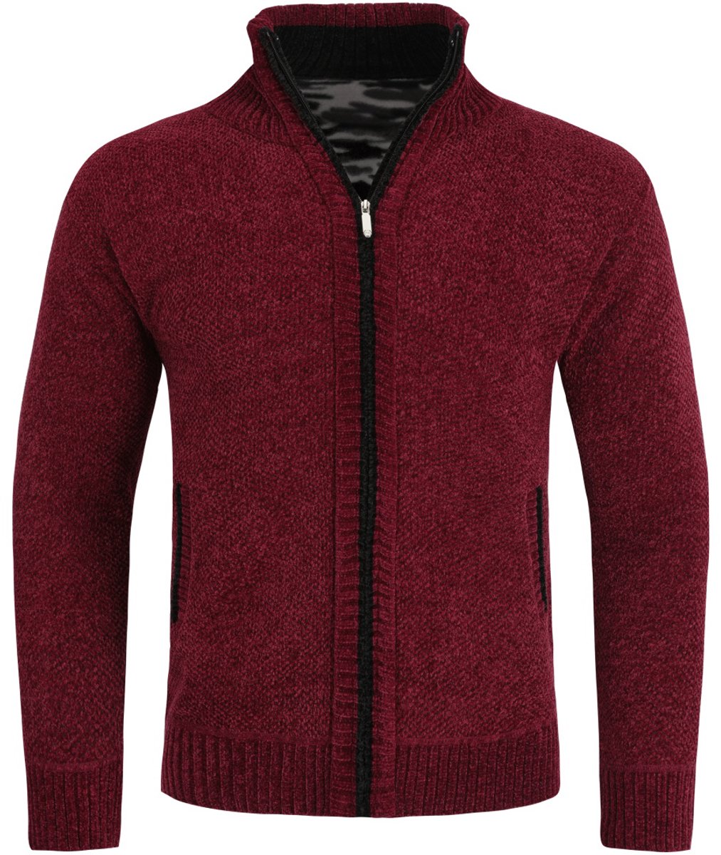 ALLTHEMEN Heren Vest Warme Winter Cardigan Met Rits - Gebreide Fleece Vest - 3XL