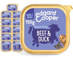11x Edgard & Cooper Kuipje Vers Vlees Hondenvoer Rund - Eend 150 gr