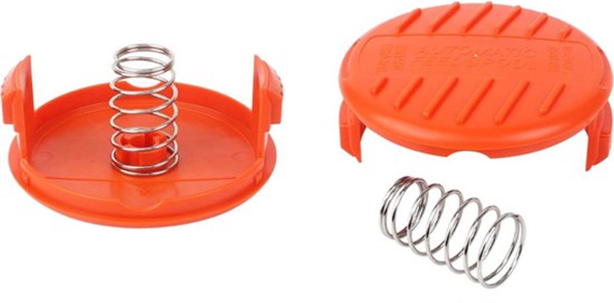 2 stuks spoeldoppen veren reserveonderdelen accessoires spoeldeksel trimmer draadspoel reservespoelkap voor AFS trimmer spoel ABS materiaal voor Black & Decker modellen zoals STC1820CM, STC1820PC, STC1820EPC,STC1840EPC, ST5530, ST1823 en GLC1823L20.