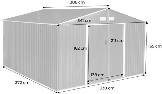 Metalen Tuinhuis met Pergola Madras - 9.12 m² - Grijs