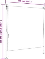 Store enrouleur d'extérieur vidaXL - 150 x 270 cm - Blauw/ Wit Store enrouleur Rideau extérieur Brise-vue Protection solaire solaire Volet roulant de jardin Volets Volets roulants de balcon Protection solaire de terrasse