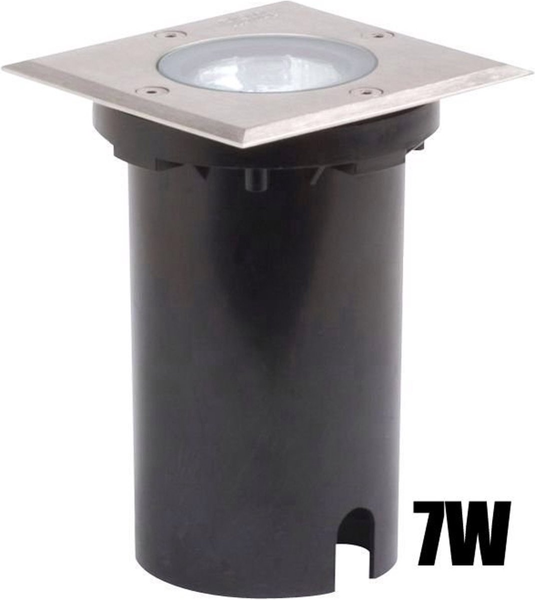 Konstsmide Spot encastrable carré 7w 230v Inox/aluminium 15 Cm Noir