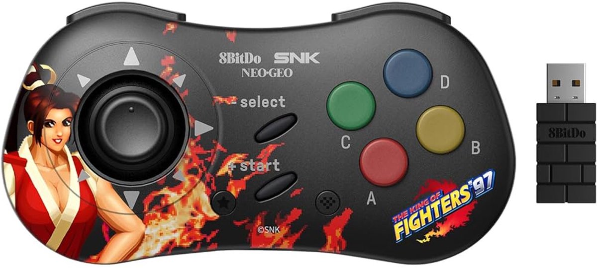 8Bitdo NEOGEO - Mai Shiranui Zwart Bluetooth/RF/USB Gamepad Analoog Android, PC