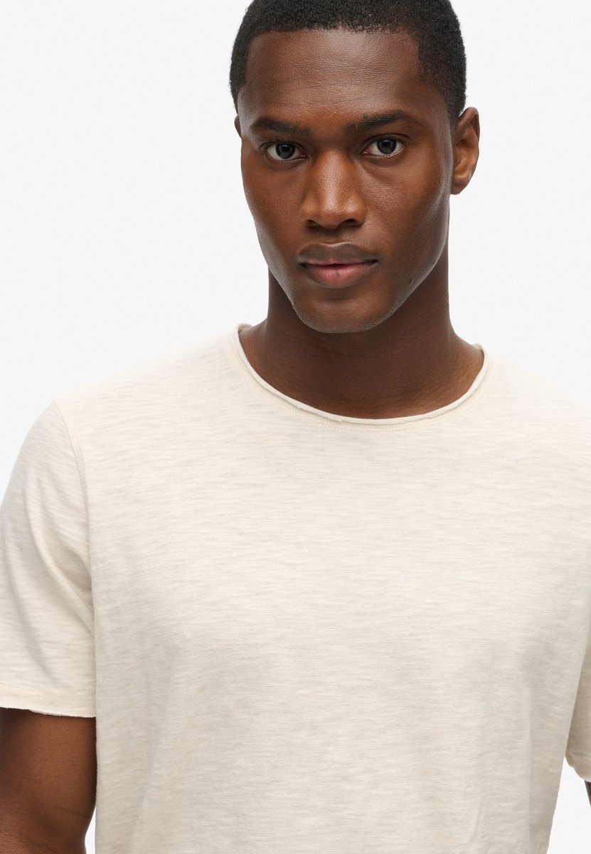 Superdry Raw Edge Slub T-shirt Heren T-shirts Creme