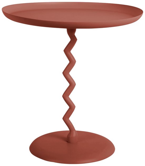 Leitmotiv Bijzettafel Zig Zag - Rode oker - Ø40cm - Scandinavisch