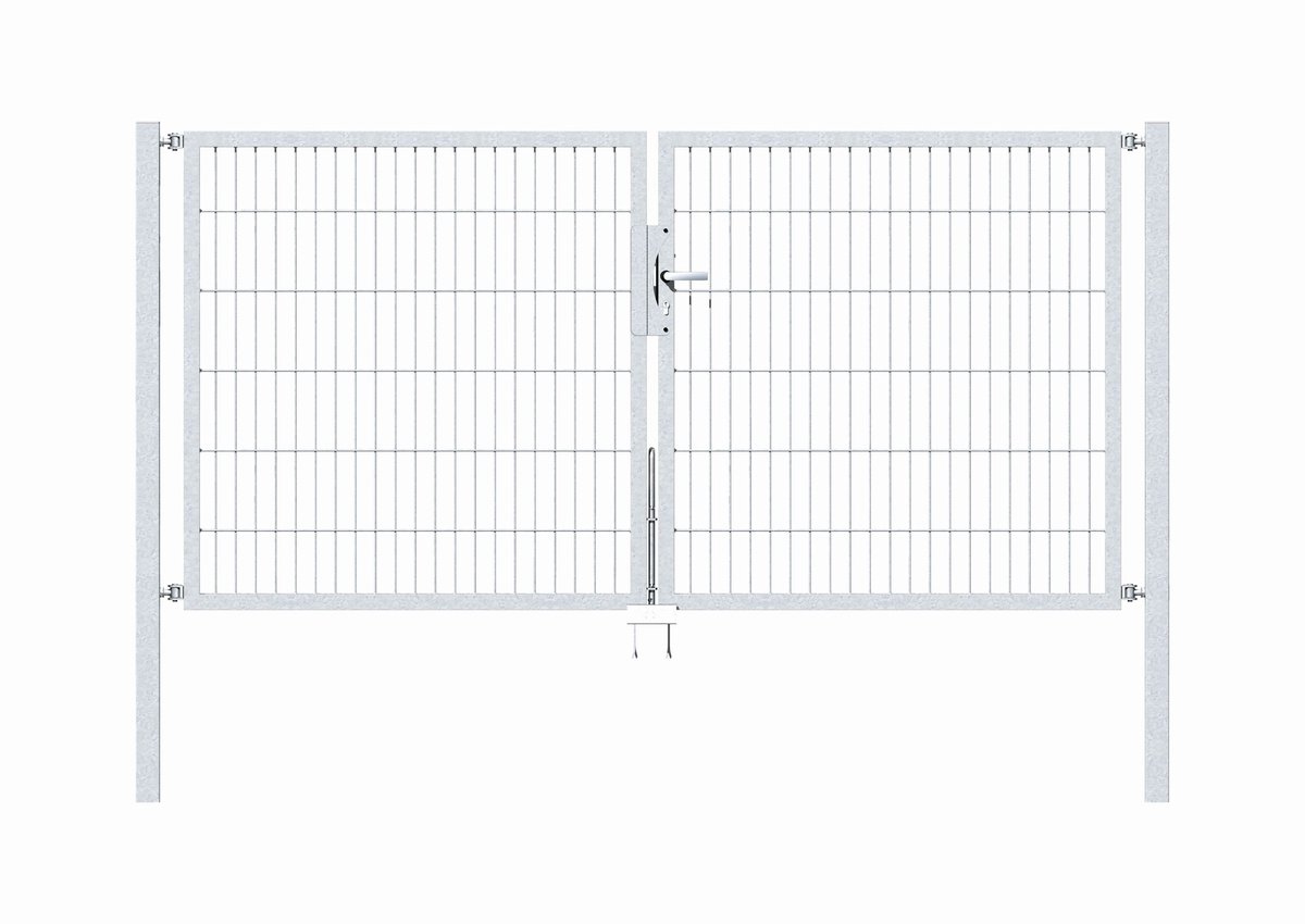 Alberts 647902 Dubbele poort Flexo met toebehoren, thermisch verzinkt, breedte 250 cm, hoogte 120 cm