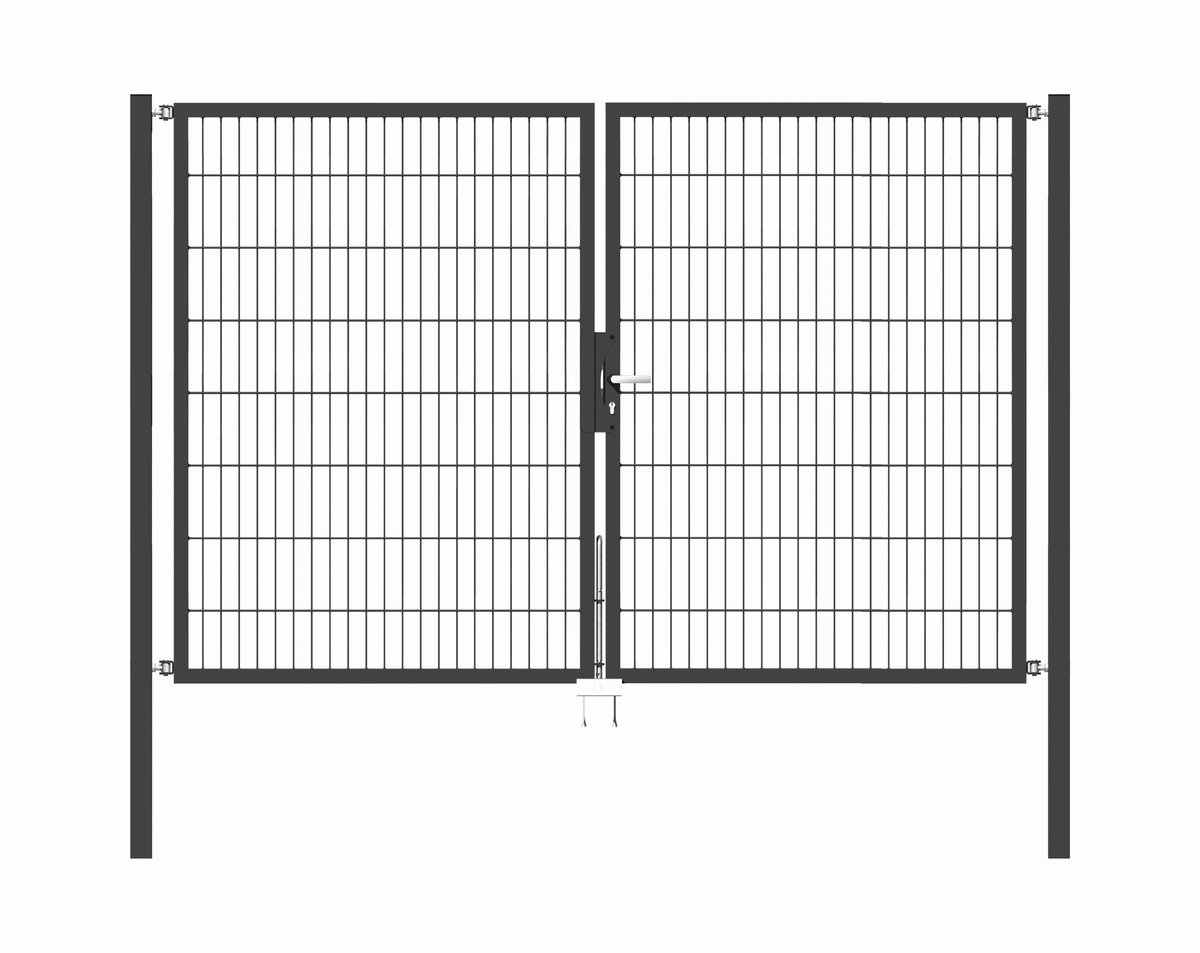 Alberts 648558 Dubbele poort Flexo met toebehoren, antraciet, breedte 250 cm, hoogte 160 cm