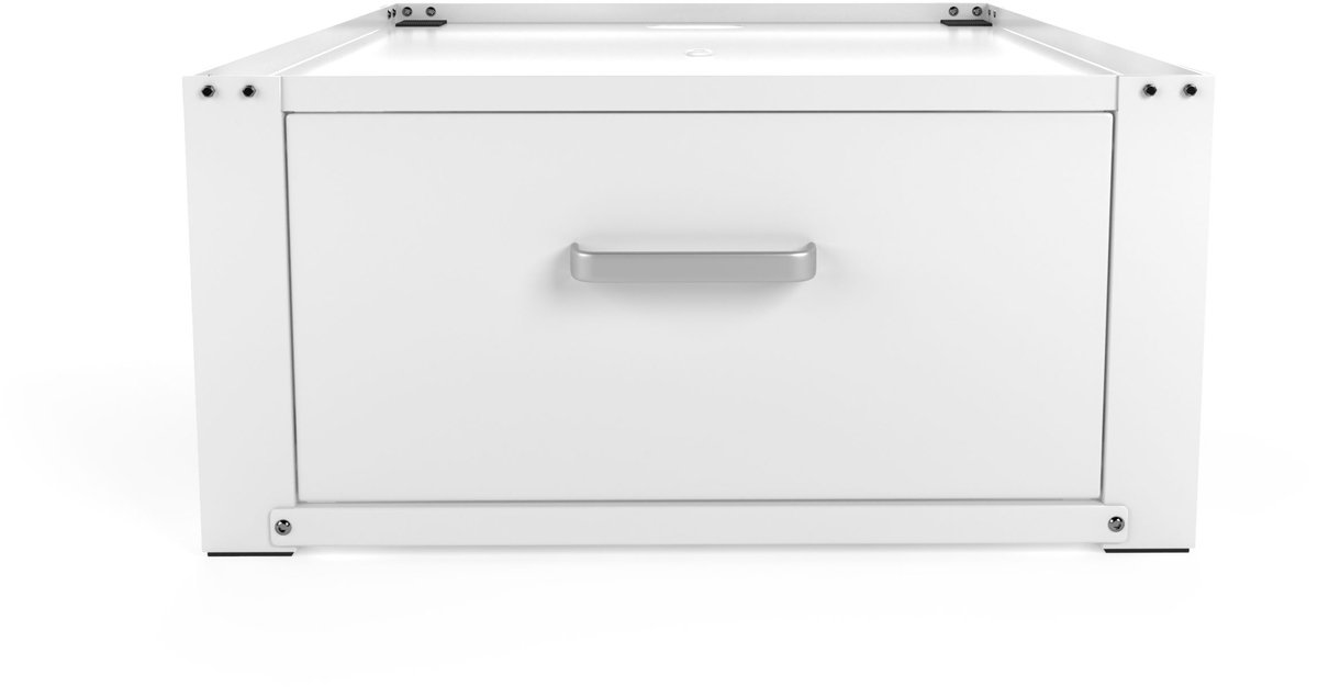Wasophoogte® Wasmachine verhoger met lade - Wasmachine opbouwmeubel XL - Wasmachine sokkel - 31cm hoog - Wit - Universeel - 63*63 (LxB) - Inclusief wandbeugels thumbnail 7
