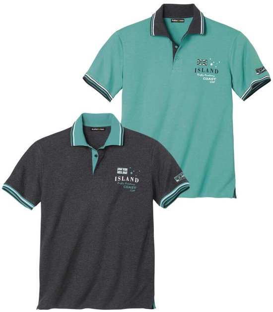 ATLAS FOR MEN - Set van 2 Atlas tweekleurige fleecejassen - M ATLAS FOR MEN - Set van 2 Atlas tweekleurige fleecejassen - M