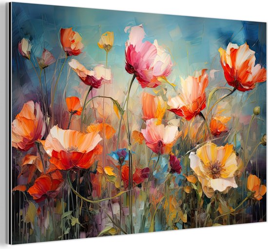 Tableau aluminium 30x20 cm - Décoration murale métal - Fleurs - Aquarelle - Art - Botanique - Nature - Décoration murale métal salon - Décoration industrielle - Photo sur dibond - Accessoires industriels chambre