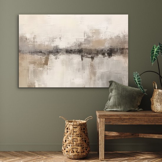 Tableau aluminium 120x80 cm - Décoration murale métal - Art moderne - Abstrait - Beige - Décoration murale métal salon - Décoration industrielle - Photo sur dibond - Accessoires industriels chambre