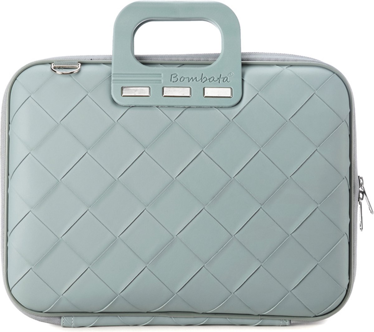 Bombata Intrecciato 13 / 14 inch Laptoptas Unisex - Vlechtpatroon - Lichtblauw