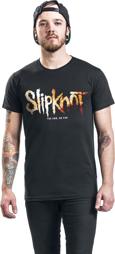 T-shirt noir en Katoen avec logo Slipknot The End, So Far - Produits dérivés du groupe, Groupes
