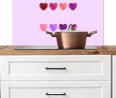 Spatscherm keuken 80x40 cm - Kookplaat achterwand Lolly - Hart - Roze - Snoep - Muurbeschermer - Spatwand fornuis - Hoogwaardig aluminium