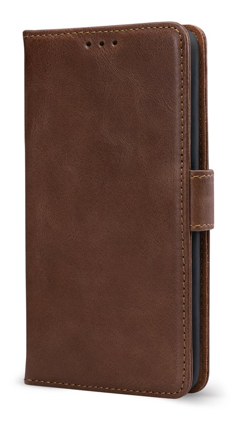 Étui de téléphone Mobilize adapté à l'étui Samsung Galaxy S25 Plus en Cuir véritable | Portefeuille Bookcase Mobilize | Porte-cartes pour 3 cartes | Étui de téléphone pour carte de débit / carte de transport en commun / permis de conduire - marron