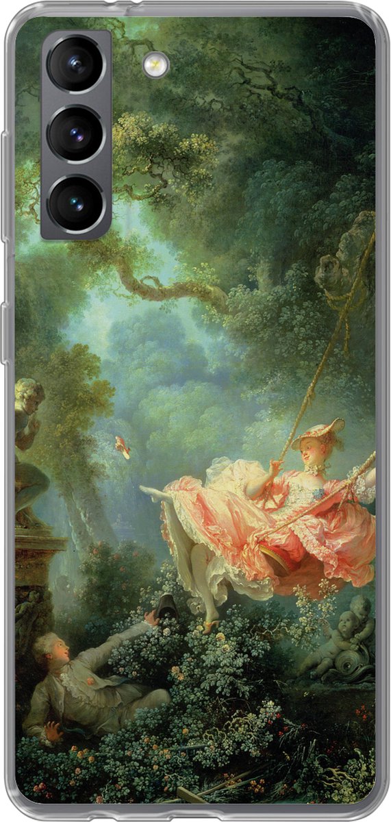 Telefoonhoesje Geschikt voor Samsung Galaxy S21 hoesje - De schommel - Jean-Honoré Fragonard - Kunstwerk - Siliconen Telefoonhoesje Telefoonhoesje