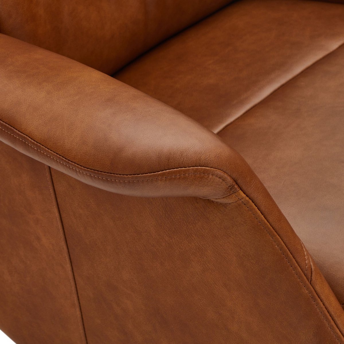 Relaxfauteuil Delta Tan Leer/Zwart - Giga Meubel