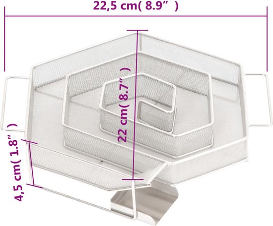 vidaXL-Rookgenerator-koud-6-hoekig-22,5-cm-roestvrij-staal