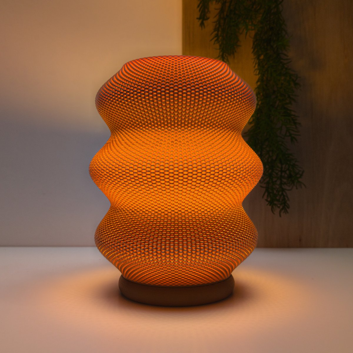 Dastium Home - Houten tafellamp - Sfeerverlichting voor woonkamer of als nachtlampje, boho decoratieve lamp van duurzaam kunststof