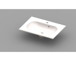 Nemo Spring Ovum meubelwastafel 700 x 500 x 200 mm met overloop wit kunstmarmer