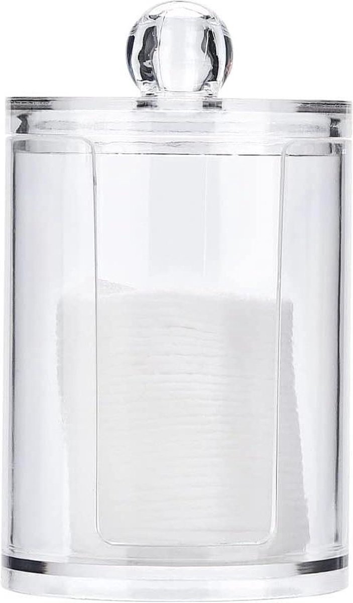 Image of Acrylic Swabs Box Bathroom Storage Organizer - Woman's Cotton Storage Organizer .