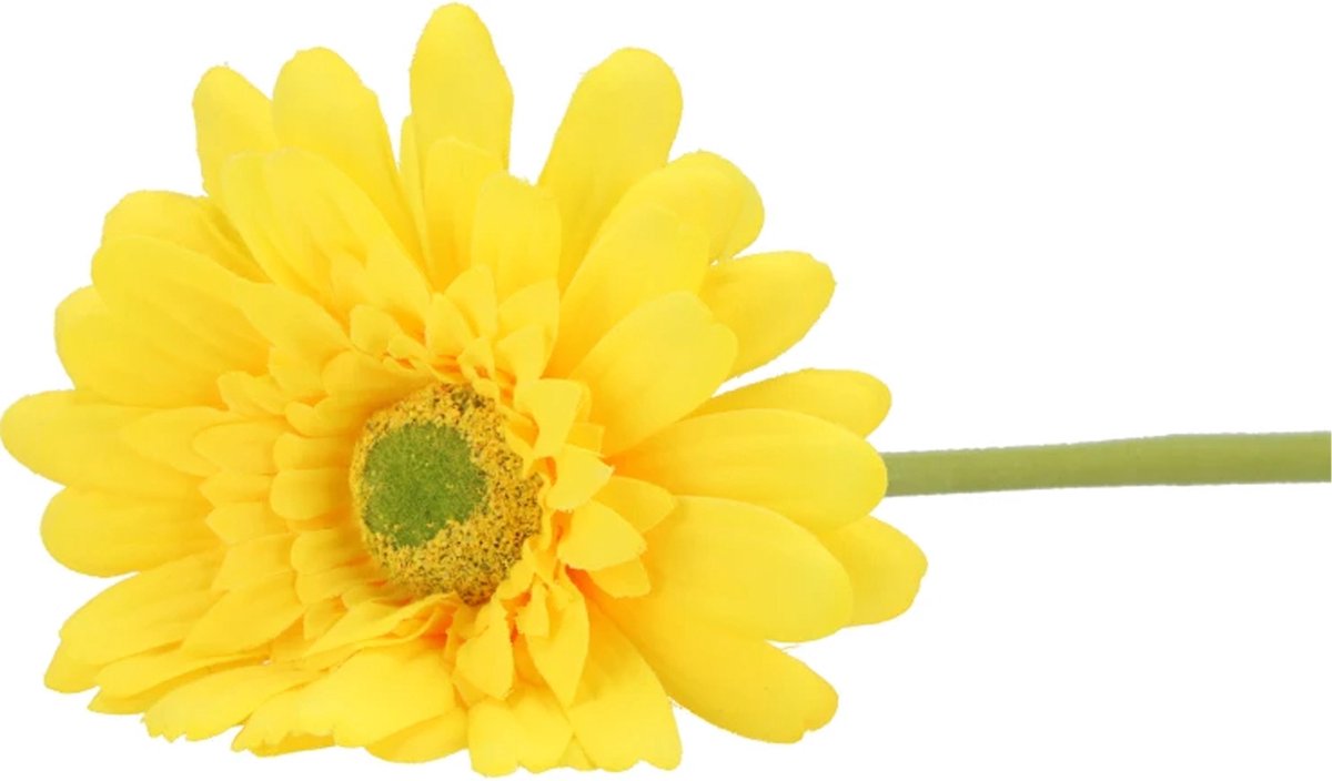 DK Design Kunstbloem Gerbera - 72cm - geel - Real Touch - kunst zijdebloemen