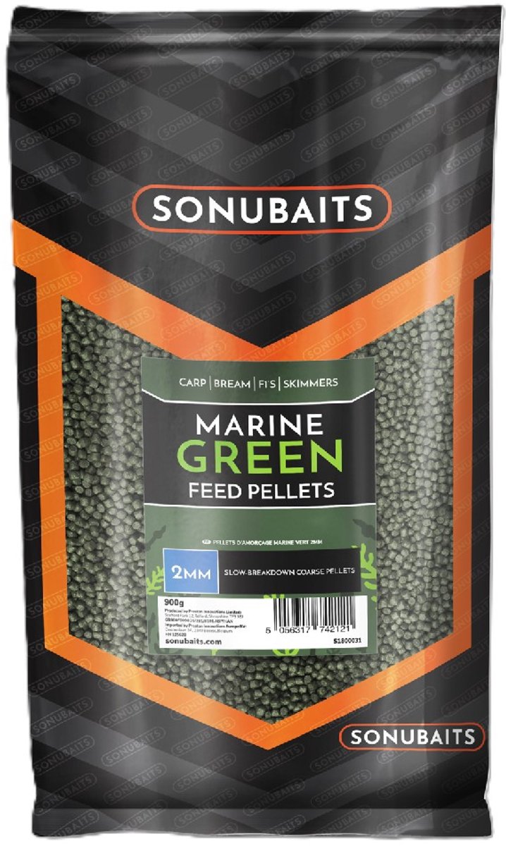Sonubaits Feed Pellets Marine Green 900gr 6mm