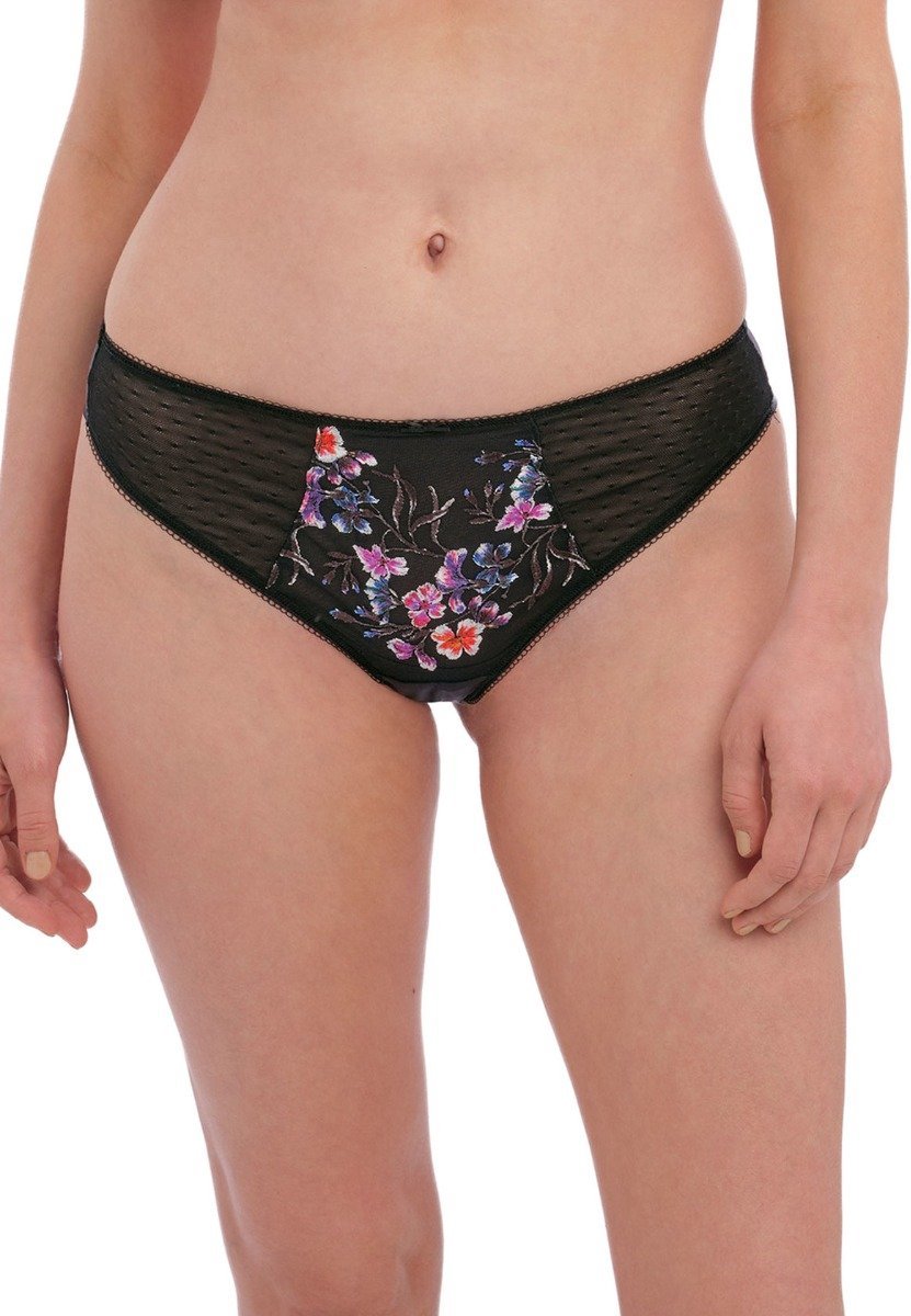 Fantasie Aurelia Bloemen String - Zwart