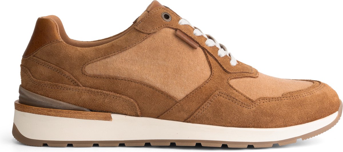 Travelin' Newberry Heren - Sneakers - Canvas en suede - Cognac