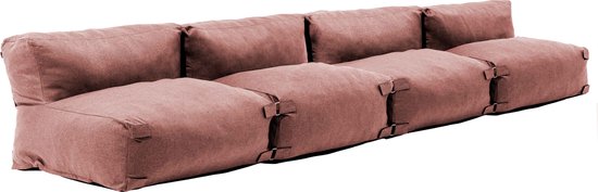 Canapé d'angle de jardin modulable 8 places terracotta Mixi Oviala