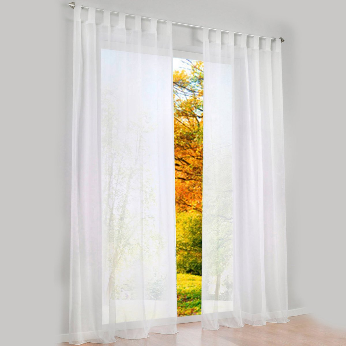 My Ninki ® Wit Handgemaakt Lusgordijn van Polyester voor Stijlvolle Raamdecoratie, 175 x 140 cm, Per Stuk Geleverd